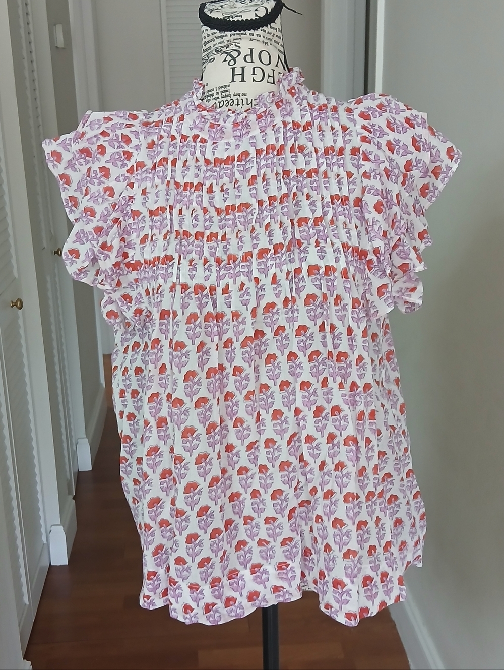 Oliphant Pintuck Ruffle top - Picture 4 of 13